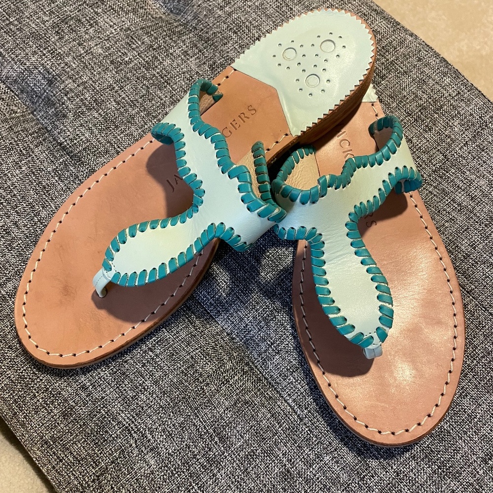 Jack Rogers teal sandals